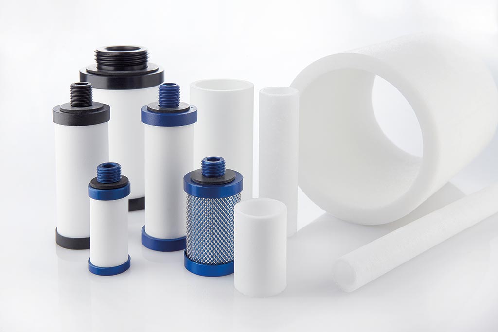 verschiedene porös gesinterte Filter aus PTFE- und Polyethylen-Granulat von Infiltec